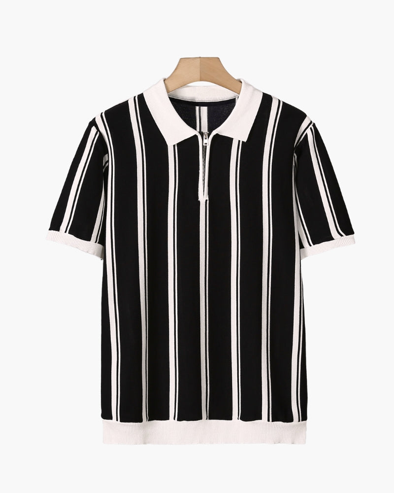 Modena Polo Striped Half-Zip
