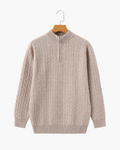 Cashmere Cable-Knit Half-Zip Sweater