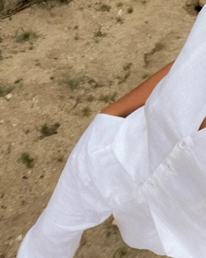 Classy Women's - Linen & Cotton Two-piece Set