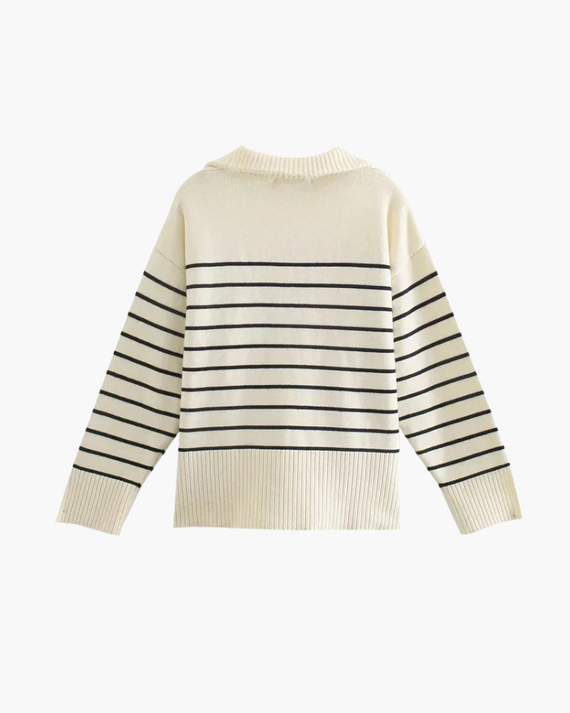 Chic Knit Striped Sweater