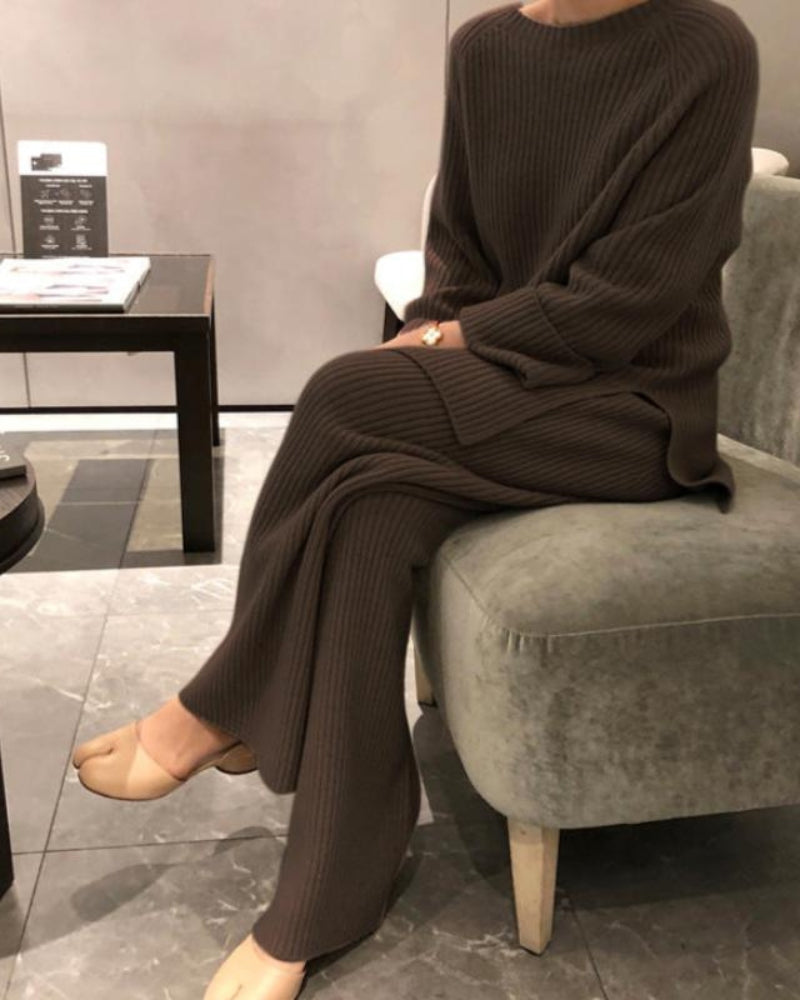 2-piece Ribbed Knit Loungewear