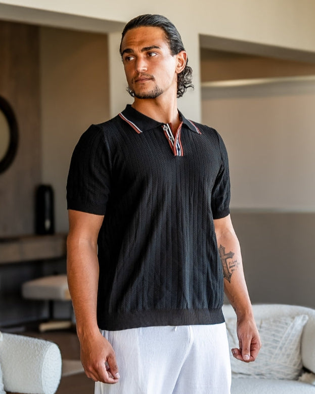 Ashford Ribbed Knit Polo