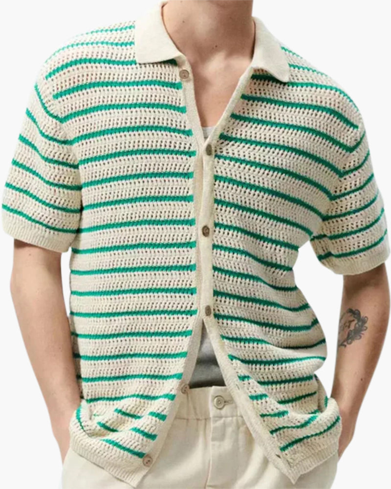 Marbella - Knitted Short Sleeve Button Shirt
