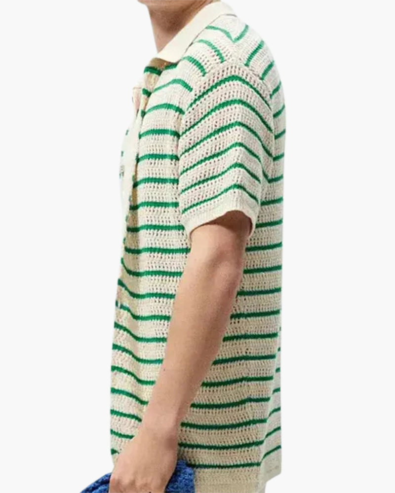 Marbella - Knitted Short Sleeve Button Shirt