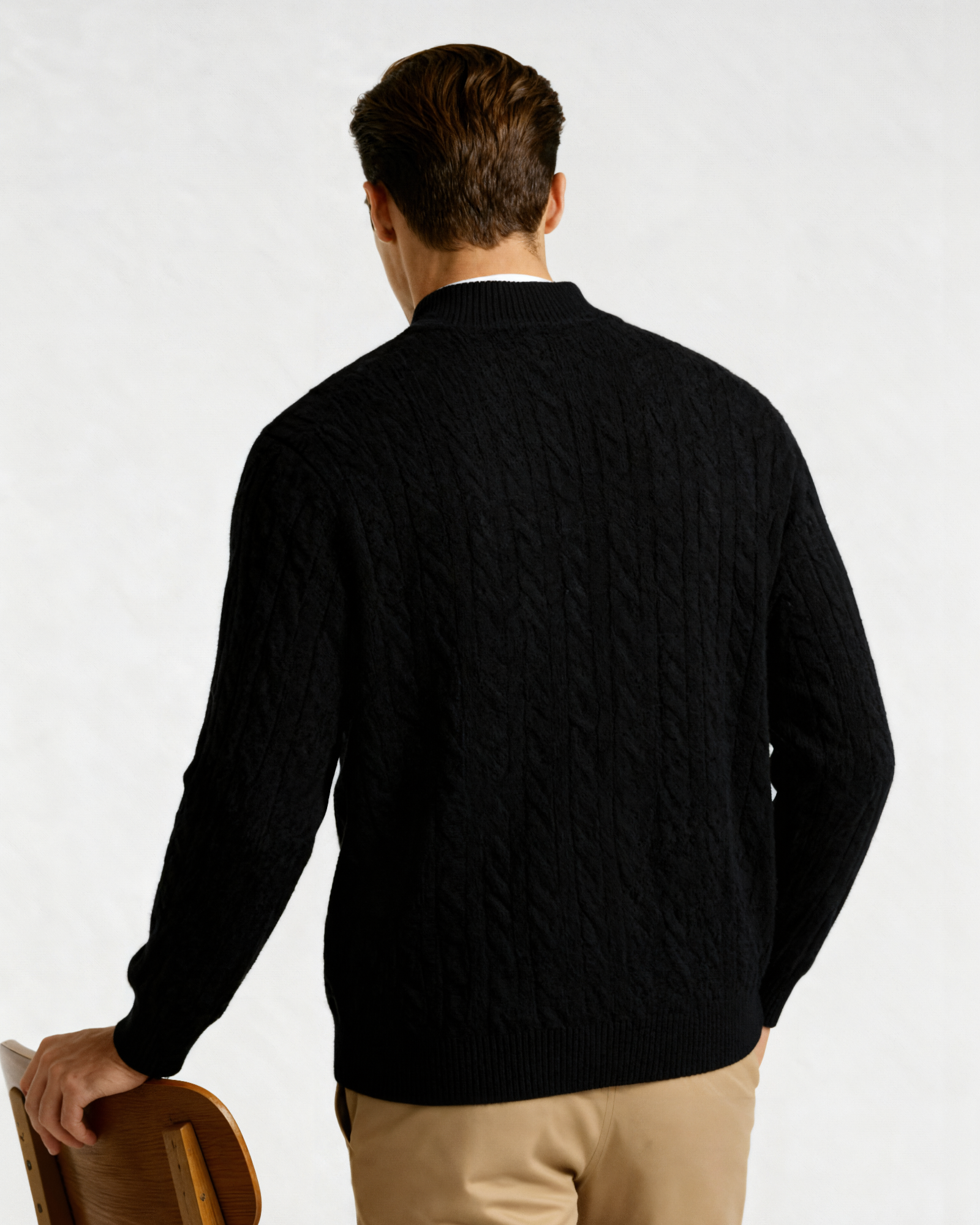 Cashmere Cable-Knit Half-Zip Sweater