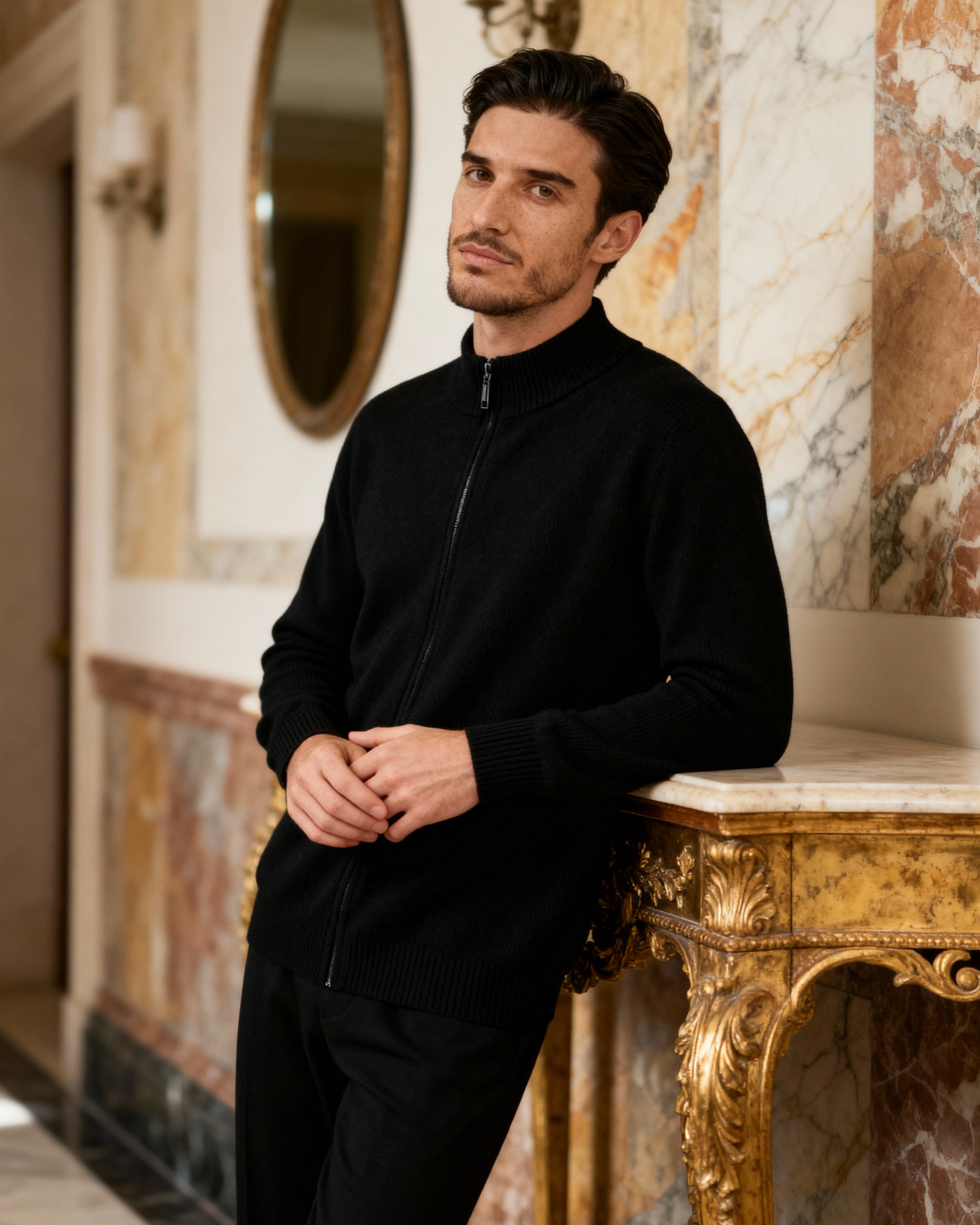 Cashmere Zip Cardigan